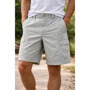 Columbia PFG Mens Size 38 Gray Omni Shade Fishing Cargo Shorts Gorpcore outdoor